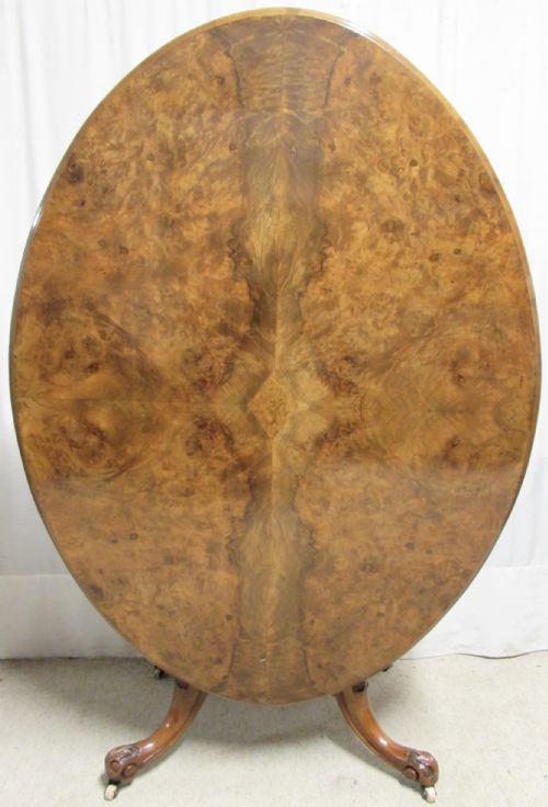 Victorian Burr Walnut Loo Dining Table