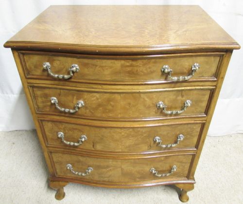 Burr Walnut Bow Front Chest of Drawers
