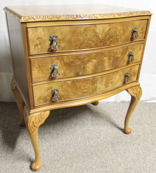 Burr Walnut Queen Anne Chest of Drawers