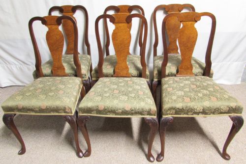 Set 6 Burr Walnut Dinning Chairs