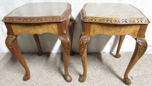 Pair Burr Walnut Coffee Tables