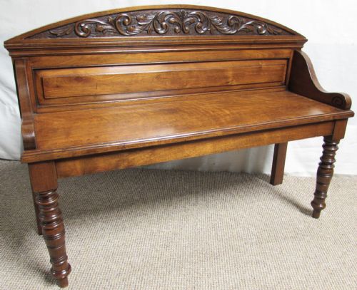 Victorian Walnut Hall Bench