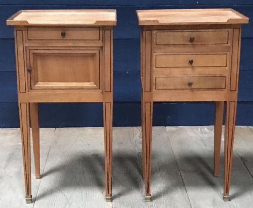 Pretty Pair Directoire Cherry Bedside Cupboards