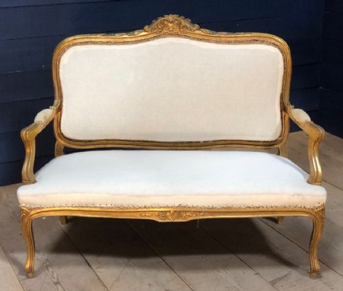 French Gilt Wood Louis Xv Sofa