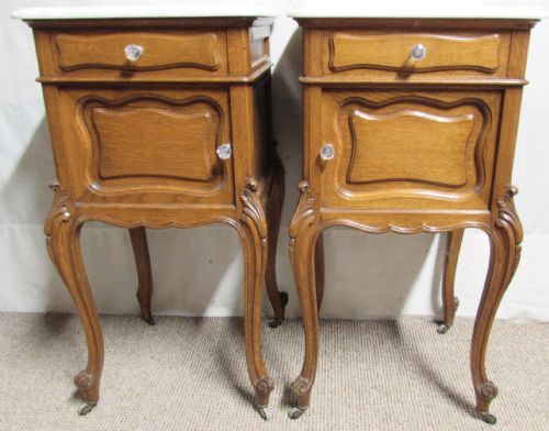 Pair French Rococo Bedside Cupboards