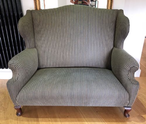 Late Victorian 2 Seater Wing Settee