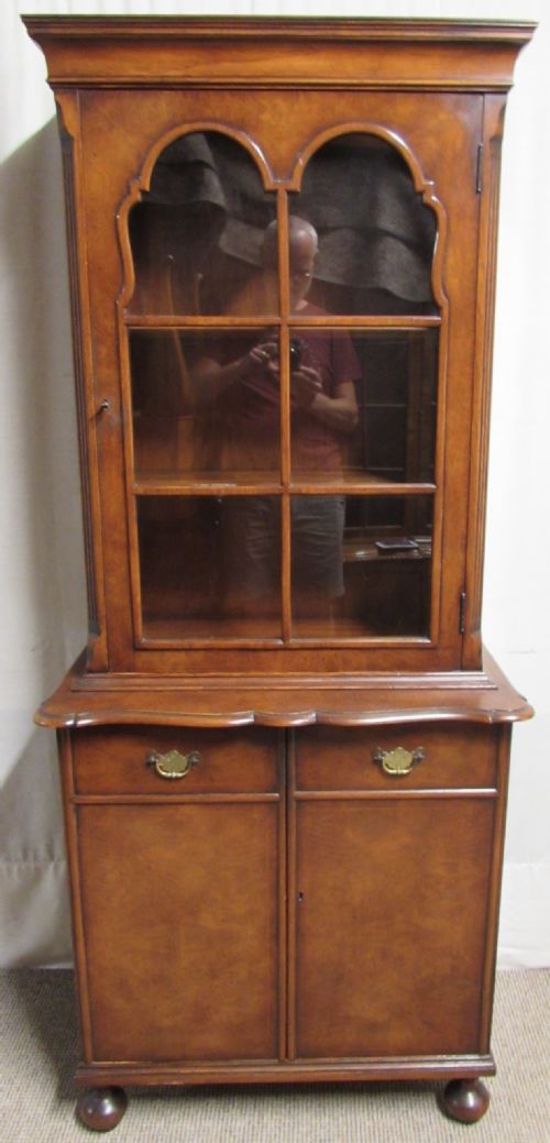 Burr Walnut Slim Bookcase