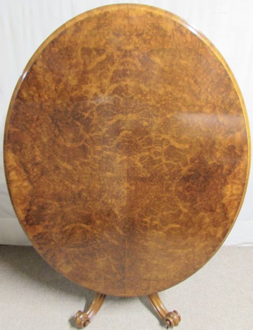 Burr Walnut Victorian Loo Dining Table