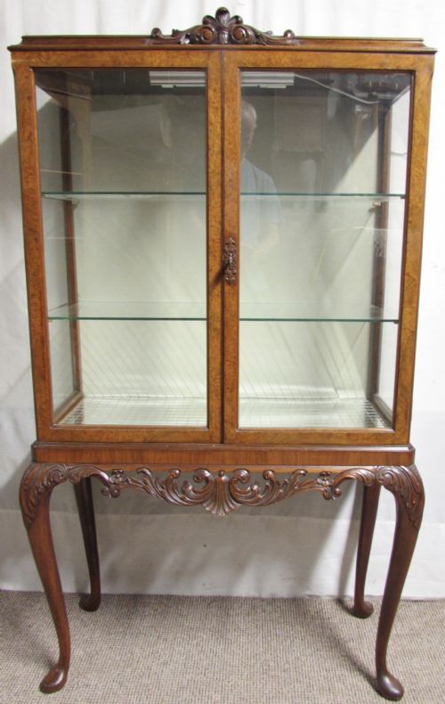 Queen Anne Walnut Display Cabinet