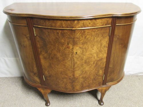 Burr Walnut Bow Front Cupboard
