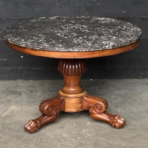French Marble Top Round Center Table