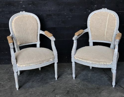 Pair French Arm Chairs