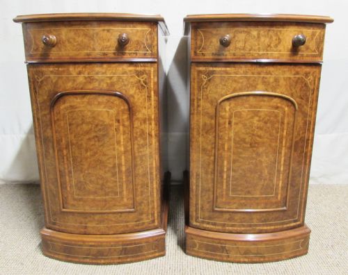 Superb Burr Walnut Bedside Cupboards
