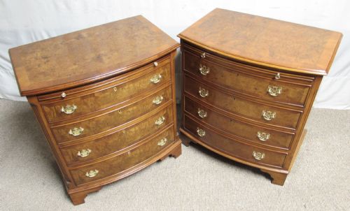 Pair Burr Walnut Chest of Drawers