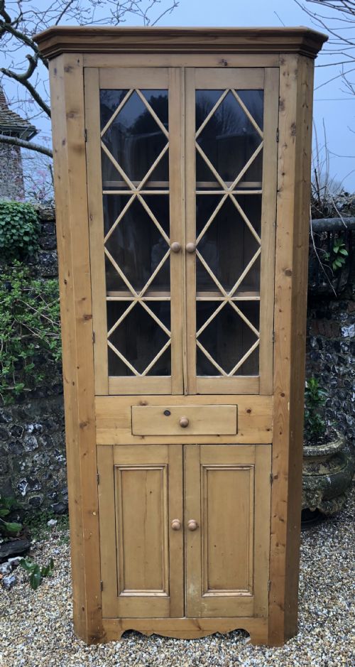 Victorian Pine Corner Cabinet