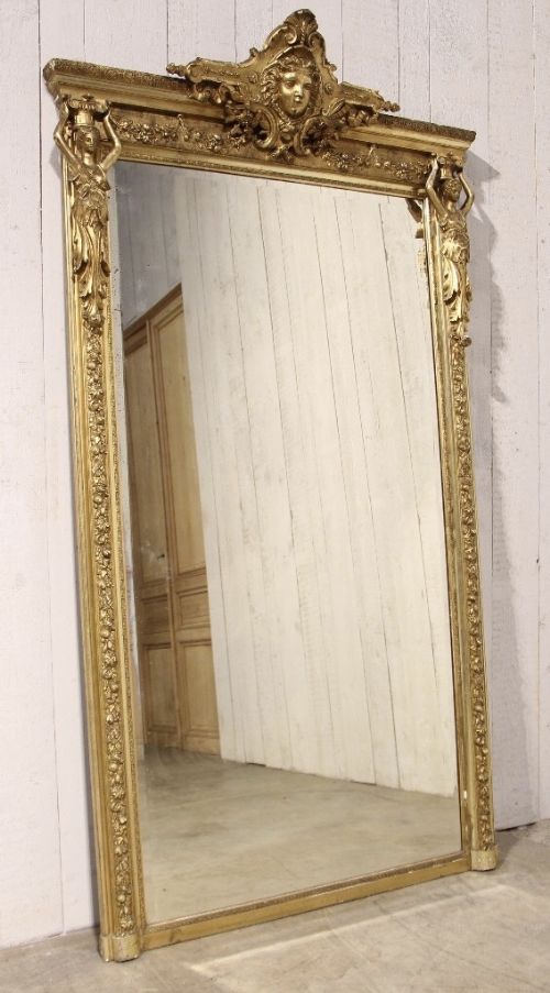 Large French 19th C Gilt Mirror