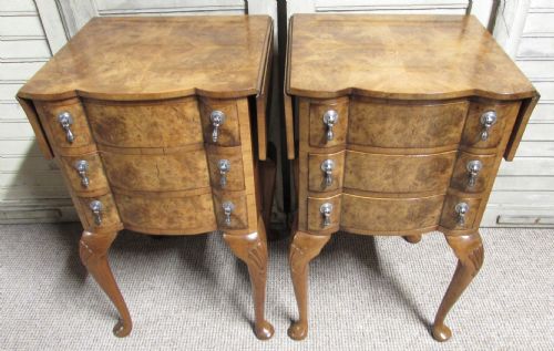 Superb Pair of Burr Walnut Bedside Chests