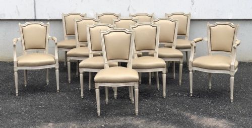 Rare Set 12 French Dining Chairs