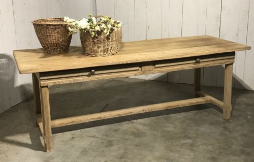 Bleached Oak Farmhouse Kitchen Dining Table