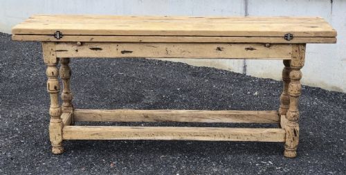fig 1. Very Rare French Farmhouse Kitchen Table with Flaps