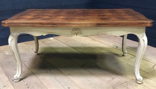Walnut French Parquetry Top Dining Table