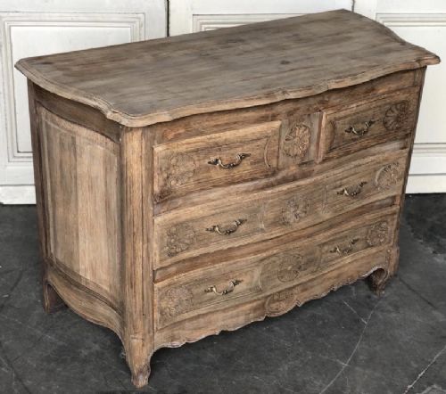 French Oak Serpentine Chest of Drawers