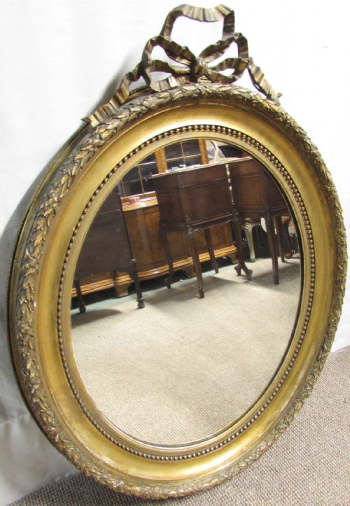 Large Oval French Gilt Mirror