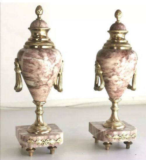 Pair Marble & Ormolu Urns
