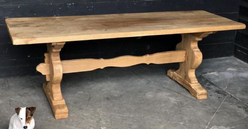French Bleached Oak Farmhouse Dining Table