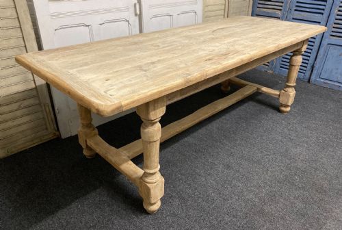 Bleached Oak Farmhouse Dining Table