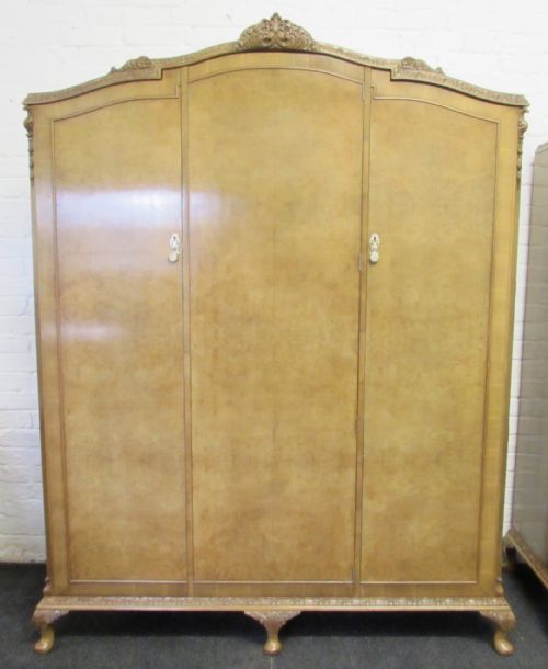 Burr Walnut 3 Door Wardrobe
