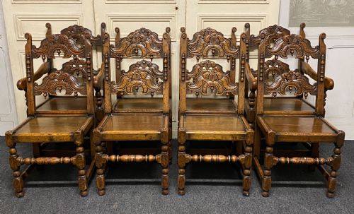 Set 8 (6x2) Ipswich Oak Dining Chairs