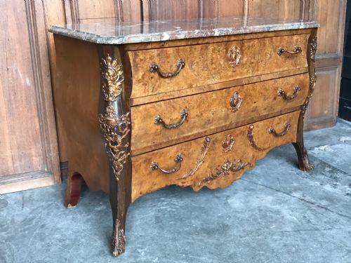 French Walnut Commode Chest of Drawers