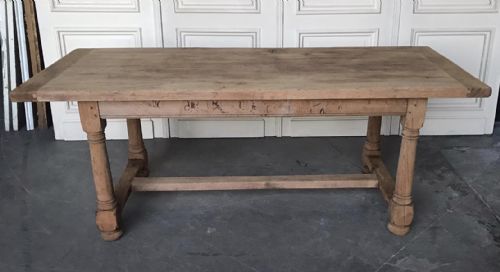 French Bleached Oak Farmhouse Dining Table