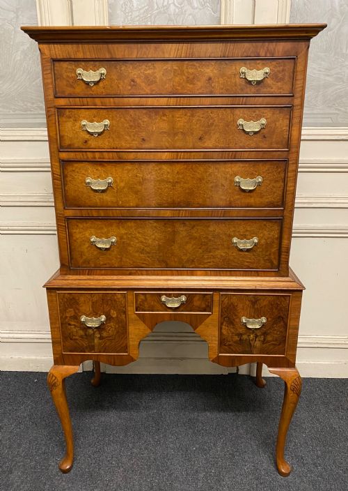 Burr Walnut Chest on Stand