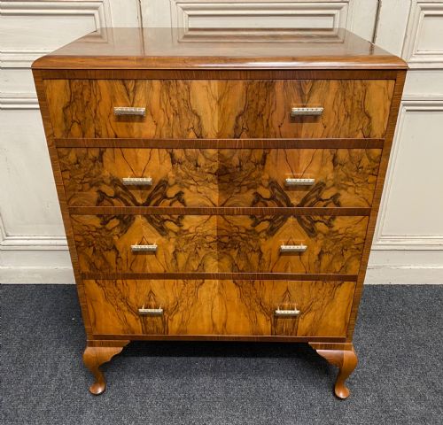 Quality Art Deco Burr Walnut Chest of Drawers