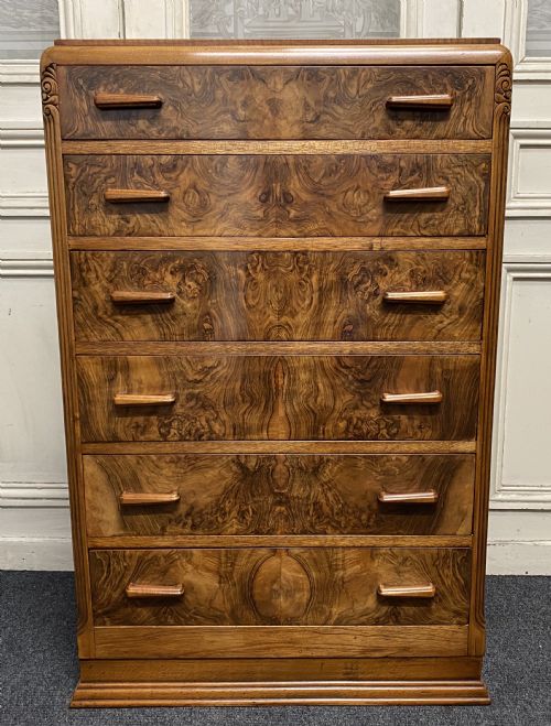 Burr Walnut Art Deco Chest of Drawers