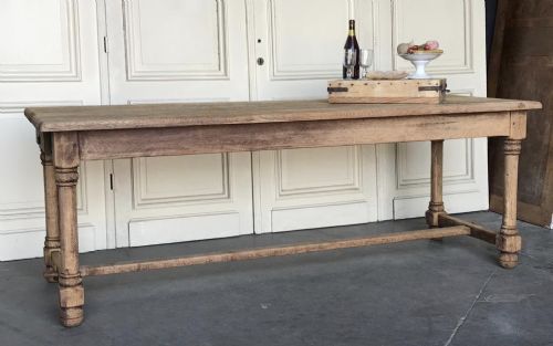 French Bleached Oak Farmhouse Dining Table
