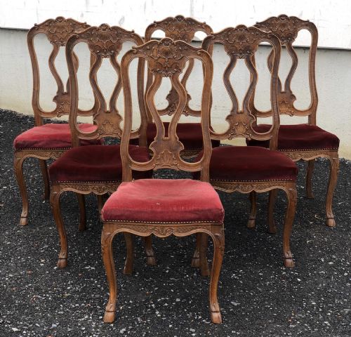 Set 6 French Oak Dining Chairs