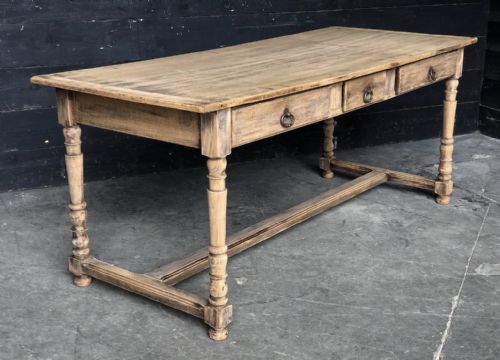 French Farmhouse Rustic Oak Dining Table
