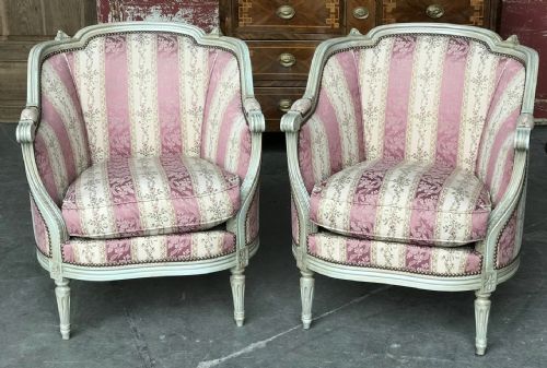 Pair French Bergere Chairs
