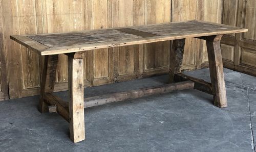 Primitive Oak & Walnut Farmhouse Table
