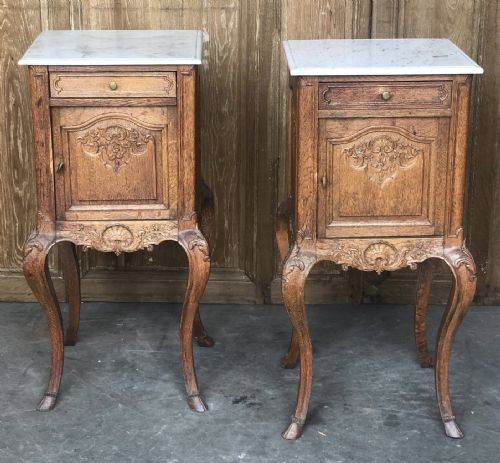 Pair French Bedside Cupboards
