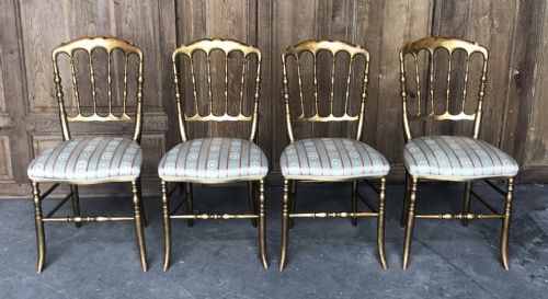 Set 4 Parisienne Gilt Chairs