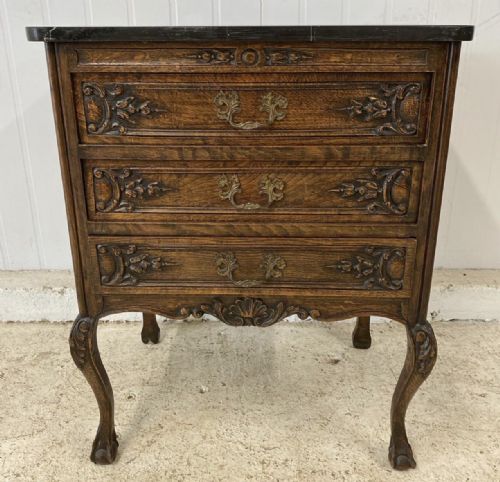 French Oak Chest with Marble Top