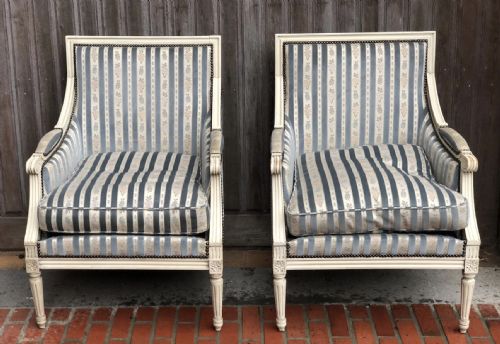 Pair French Bergere Chairs