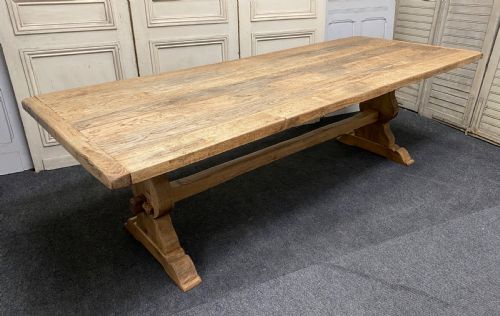 Large French Oak Farmhouse Trestle Table