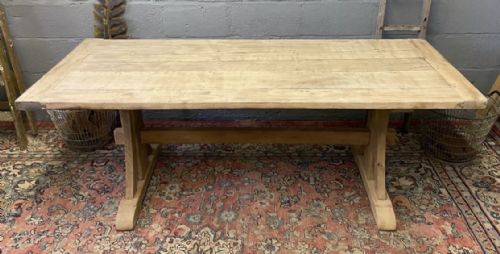 French Oak Farmhouse Trestle Table