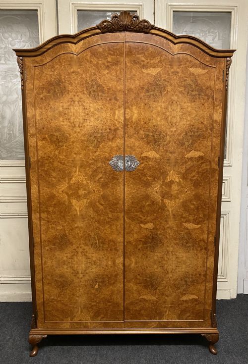 Burr Walnut 2 Door Wardrobe