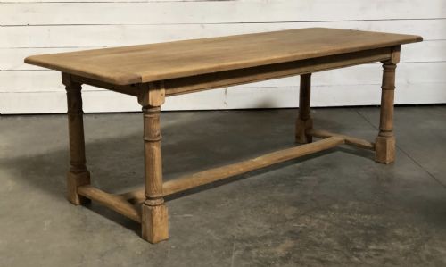 Bleached Oak Farmhouse Table with Extensions